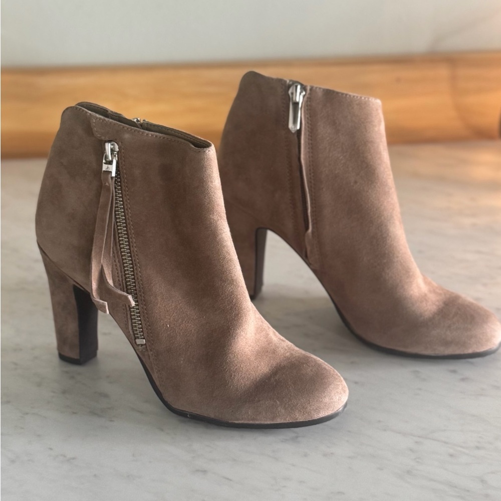 Sam Edelman Taupe Suede Ankle Booties